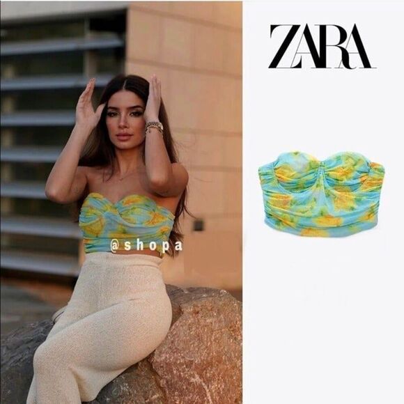 ZARA TULLE CORSET TOP size L - Picture 1 of 7